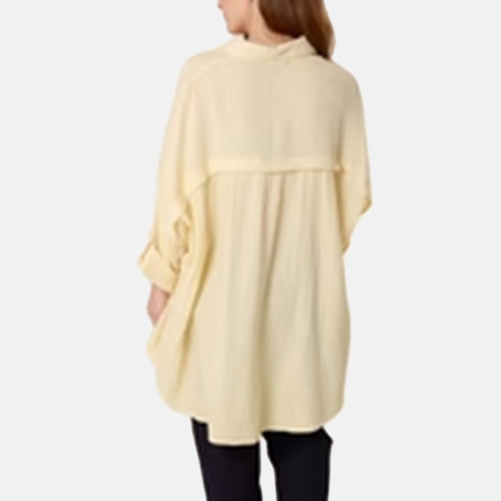 QED Crinkle Loose Fitting Oversized Shirt (Size 10-22) - Lemon
