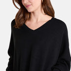Paramour London V-Neck Embellished Pocket Jumper (Size 10-22) - Black