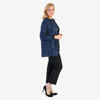 QED Sequin Waterfall Blazer (Size L, 16-18) - Navy