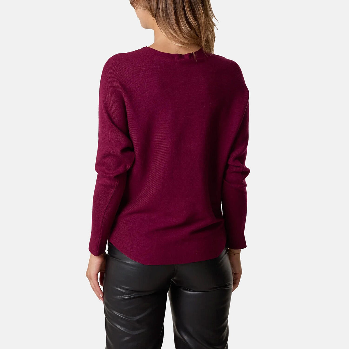 QED Zig Zag Embellished Jumper (One Size, M/L) - Plum V32516514 2