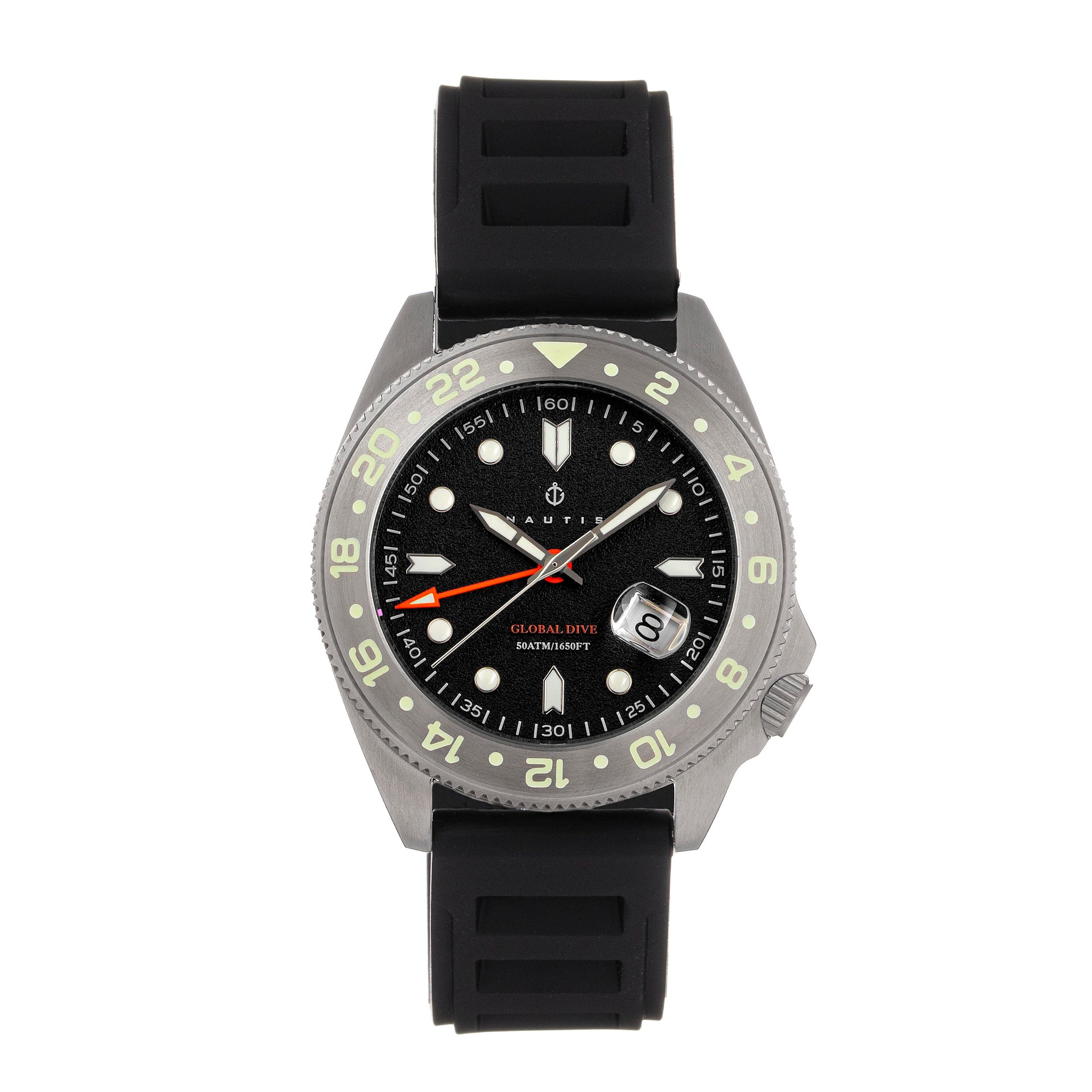 Nautis Global Dive Watch with Date in Stainless Steel 7682751 0