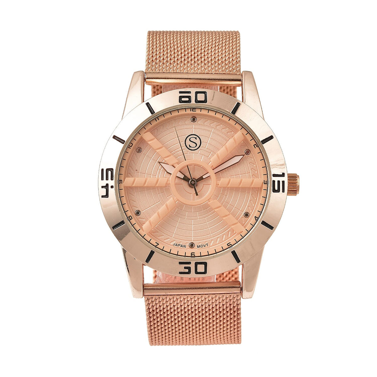 Queens Platinum Jubilee Edition- STRADA Japanese Movement Water Resistant Watch with Stainless Steel Mesh Band - Rose Gold 7145271 0
