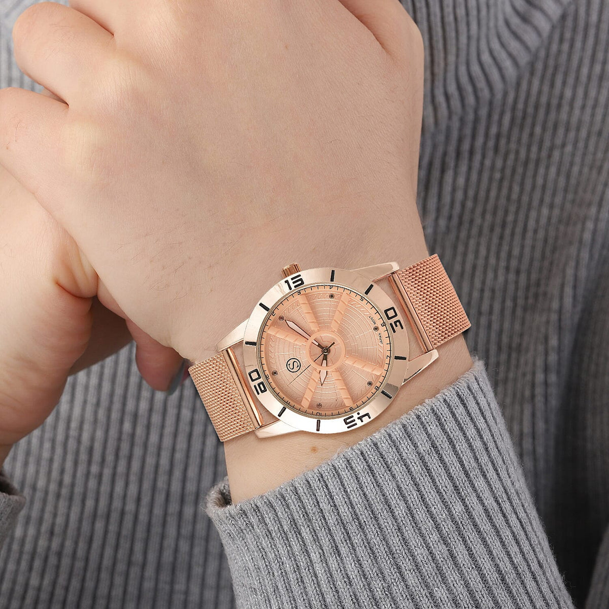 Queens Platinum Jubilee Edition- STRADA Japanese Movement Water Resistant Watch with Stainless Steel Mesh Band - Rose Gold 7145271 3