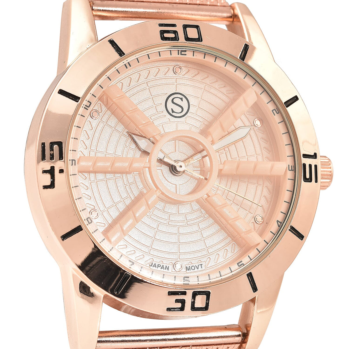 Queens Platinum Jubilee Edition- STRADA Japanese Movement Water Resistant Watch with Stainless Steel Mesh Band - Rose Gold 7145271 4