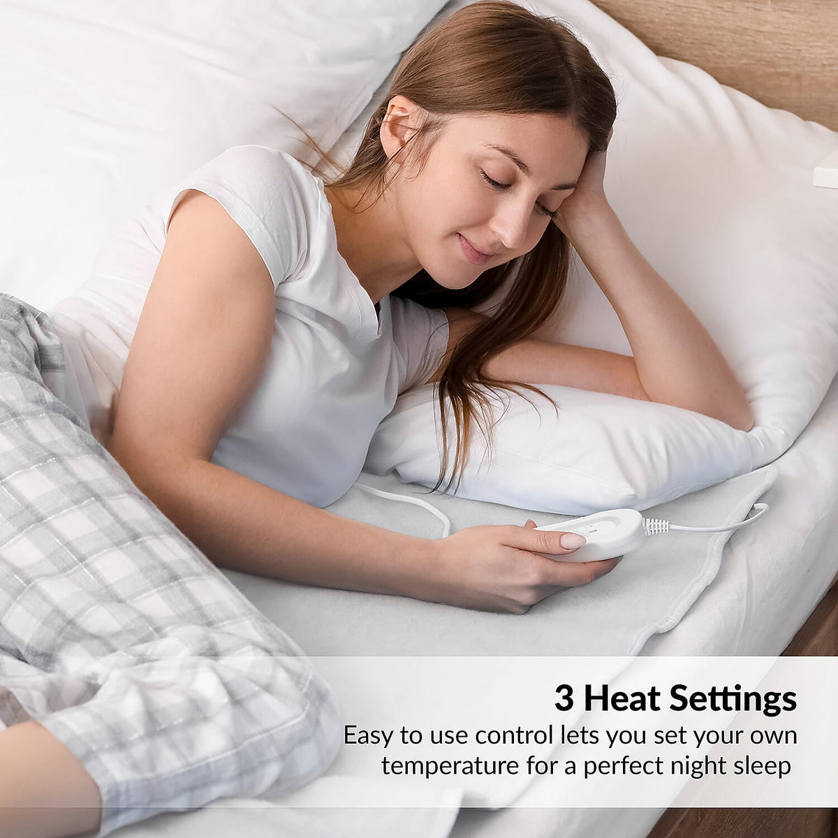 Bauer Electric Under Blanket (Size UK Superking) with Overheat Protection &amp; 3 Heat Settings (Voltage 220-240 V) - Off White 7681971 4