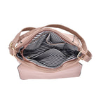Quilted Diamond Pattern Crossbody Bag - Pink