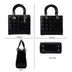 Milan Boutique Closeout - Sumptuous 100% Genuine Leather Quilted Crossbody Bag - Black