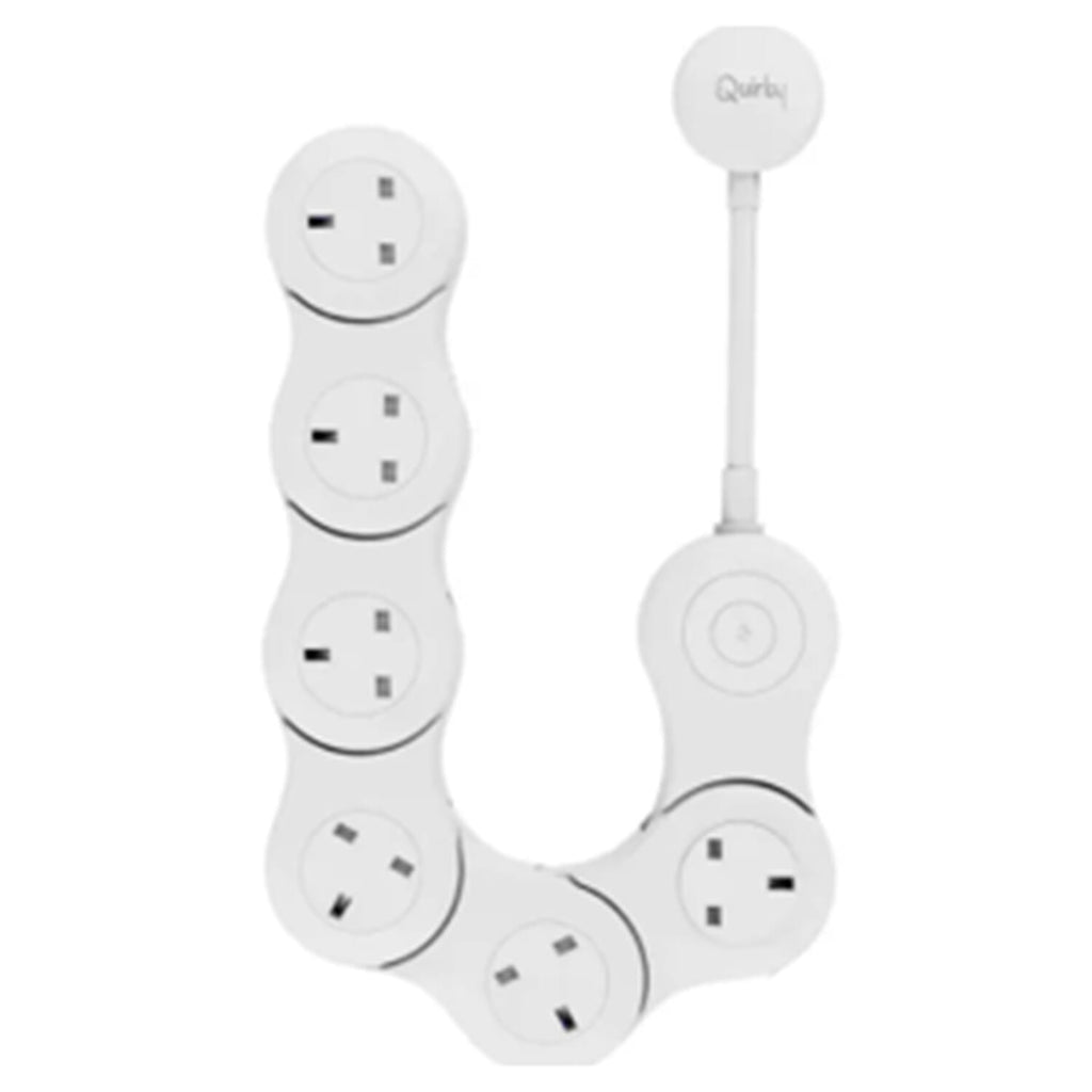 Quirky Pivot Flexible Power Strip 6 White Surge Protect- White