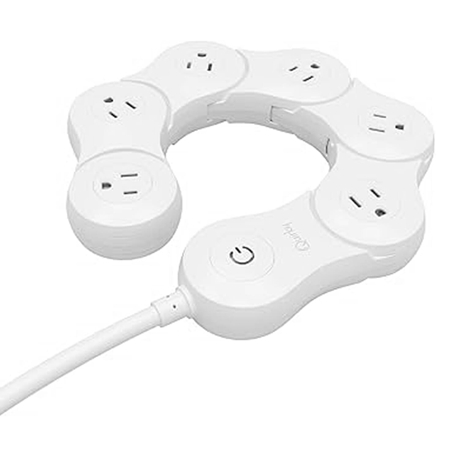Quirky Pivot Flexible Power Strip 6 White Surge Protect- White 7849470 1