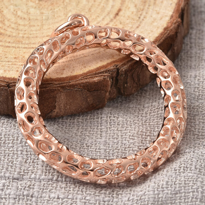 RACHEL GALLEY -18K Vermeil Rose Gold Overlay Sterling Silver Lattice Circle Of Life Pendant, Silver Wt. 5.48 Gms 3448725 2