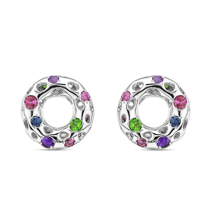RACHEL GALLEY 0.860 Ct. Rhodolite Garnet, Chrome Diopside and Multi Gemstone EarringsÂ in Rhodium Plated Sterling Silver 3860733 2