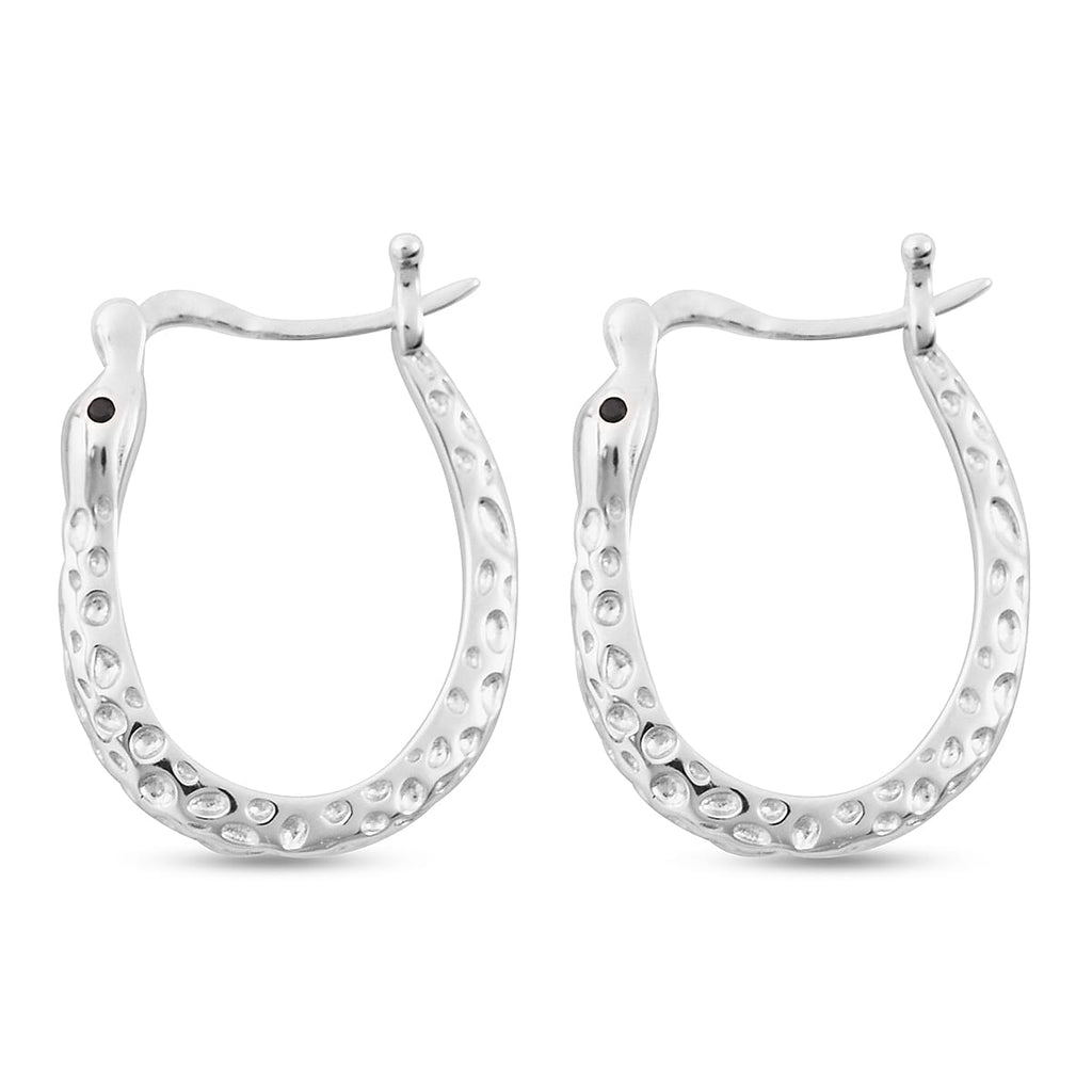 RACHEL GALLEY Black Spinel  Earrings (with Clasp) in Rhodium Overlay Sterling Silver