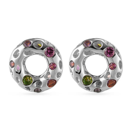 RACHEL GALLEY 0.860 Ct. Rhodolite Garnet, Chrome Diopside and Multi Gemstone EarringsÂ in Rhodium Plated Sterling Silver 3860733 1