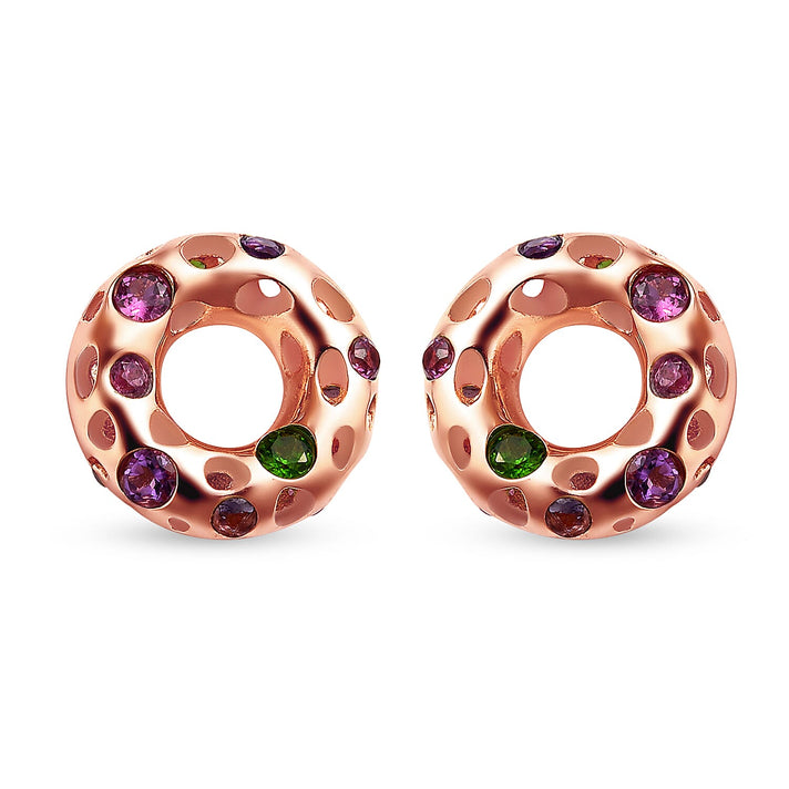 RACHEL GALLEY 0.860 Ct. Rhodolite Garnet, Chrome Diopside and Multi Gemstone EarringsÂ in Rose Gold Plated Sterling Silver 3860735 1