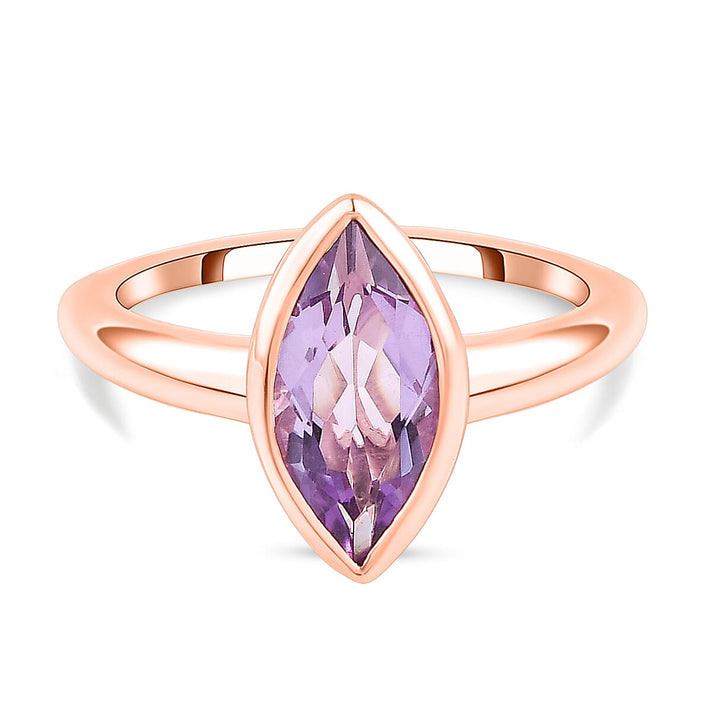 RACHEL GALLEY 1.50 Ct. Pink Amethyst Solitaire Ring in 18K Rose Gold Overlay Sterling Silver 8727735 1