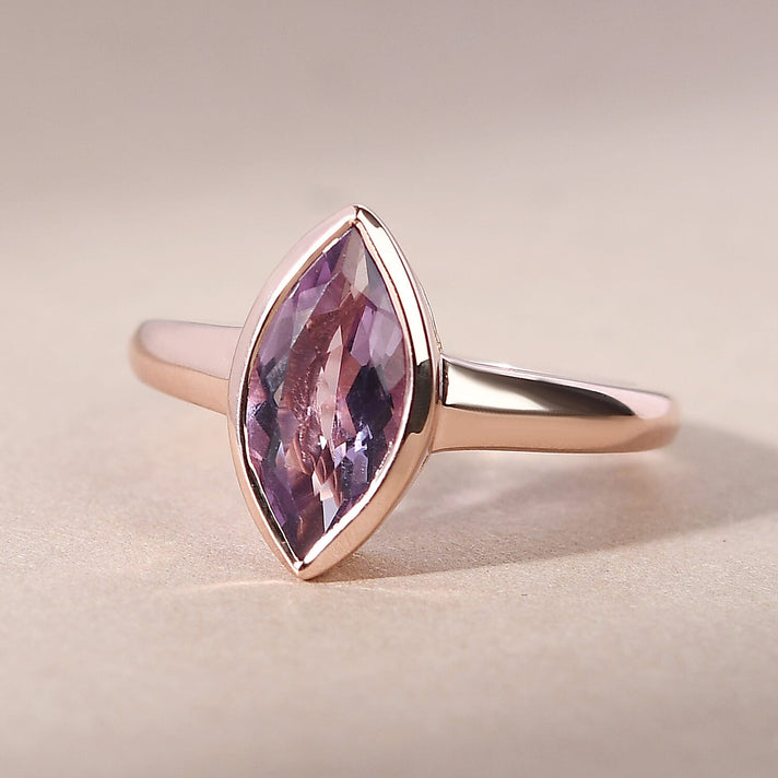 RACHEL GALLEY 1.50 Ct. Pink Amethyst Solitaire Ring in 18K Rose Gold Overlay Sterling Silver 8727735 2