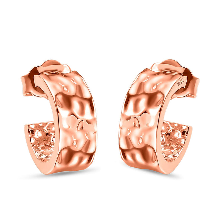 RACHEL GALLEY 18K Vermeil Rose Gold Overlay Sterling Silver J Hoop Earrings (With Push Back) 3889945 1