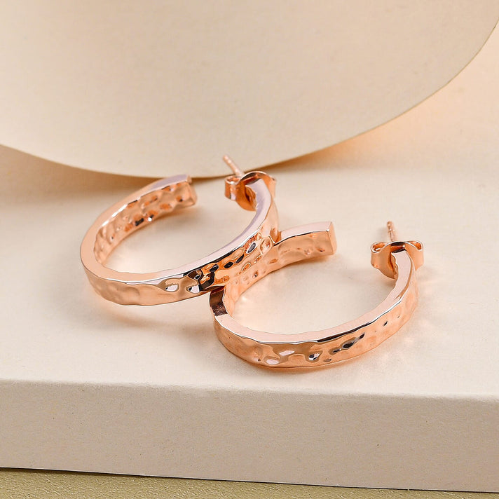 RACHEL GALLEY 18K Vermeil Rose Gold Overlay Sterling Silver Hoop Earrings (With Push Back) 3889976 2