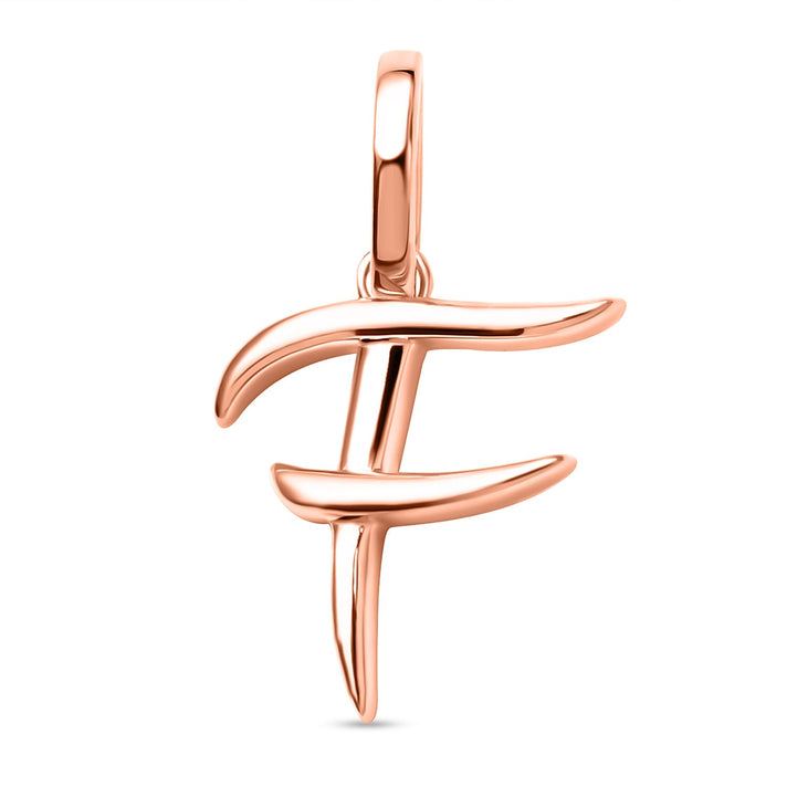 RACHEL GALLEY 18K Vermeil Rose Gold Overlay Sterling Silver Initial F Pendant 8726054 1