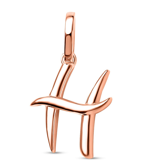 RACHEL GALLEY 18K Vermeil Rose Gold Overlay Sterling Silver Initial H Pendant 8726065 1
