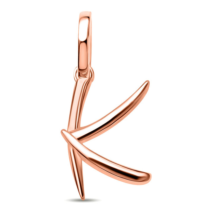 RACHEL GALLEY 18K Vermeil Rose Gold Overlay Sterling Silver Initial K Pendant 8726094 1
