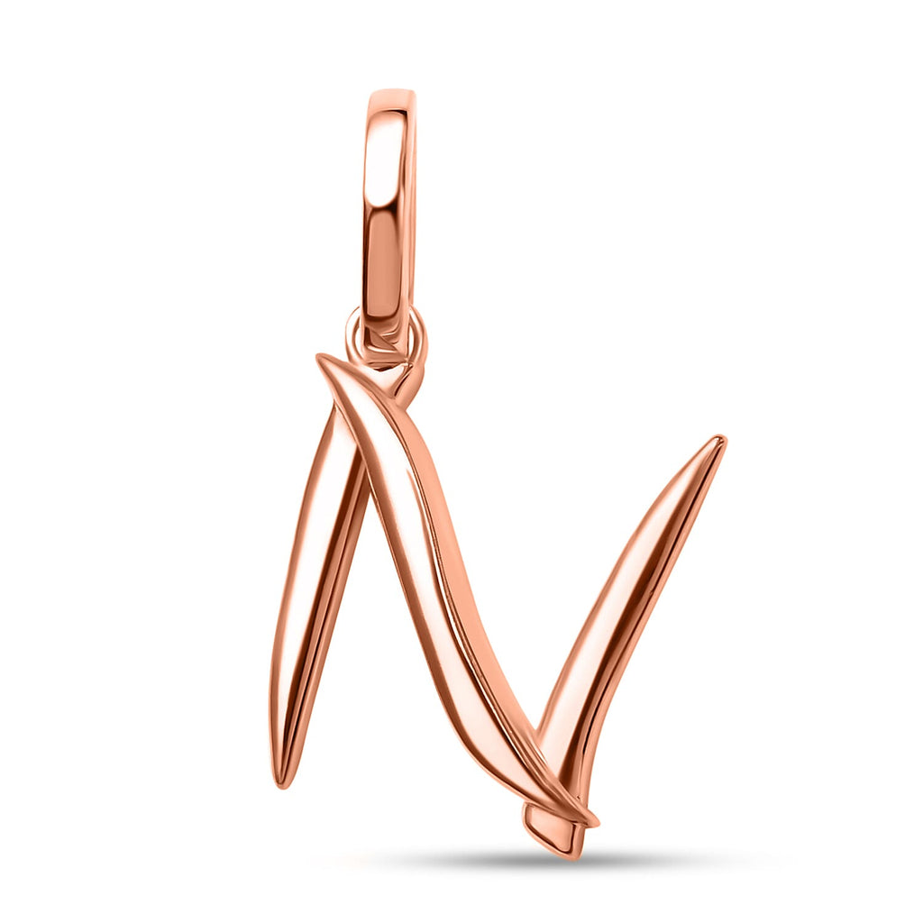 RACHEL GALLEY 18K Vermeil Rose Gold Overlay Sterling Silver Initial N Pendant