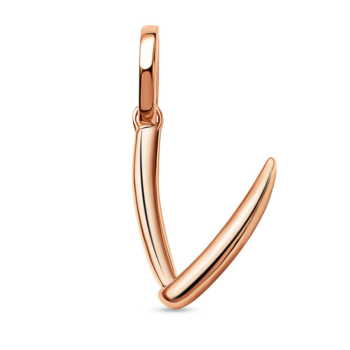 RACHEL GALLEY 18K Vermeil Rose Gold Overlay Sterling Silver Initial V Pendant 8726161 1