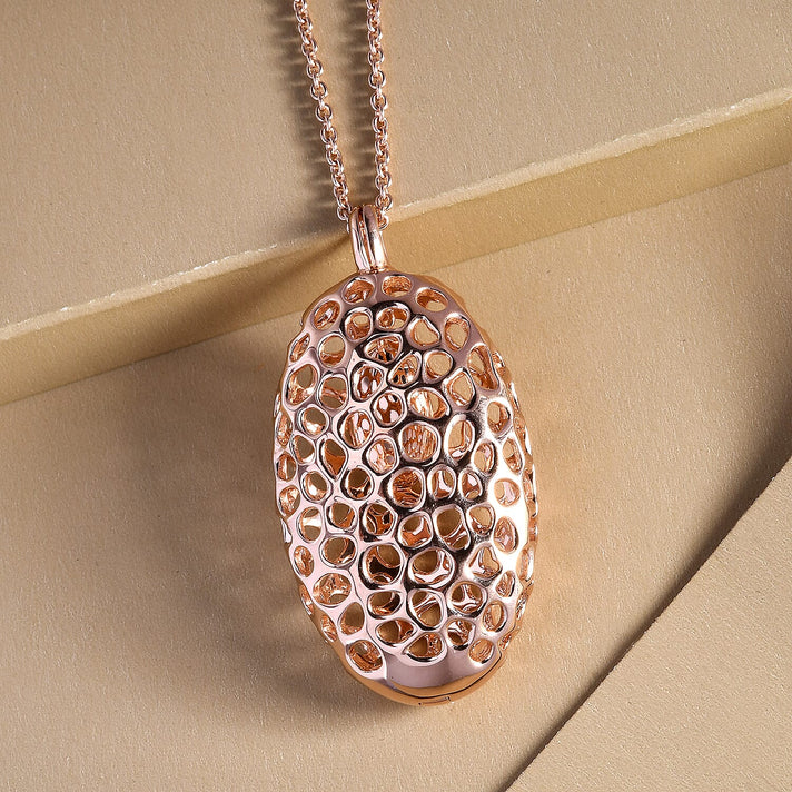 RACHEL GALLEY 18K Vermeil Rose Gold Overlay Sterling Silver Pendant with Chain (Size - 18/24/30), Silver Wt. 22.10 Gms 3888565 2