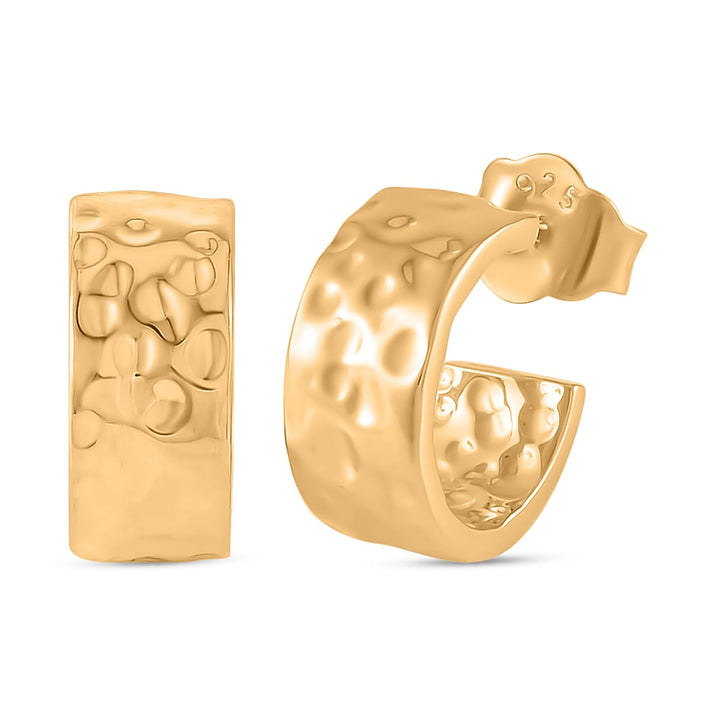 RACHEL GALLEY 18K Vermeil Yellow Gold Overlay Sterling Silver J Hoop Earrings (With Push Back) 3889944 1