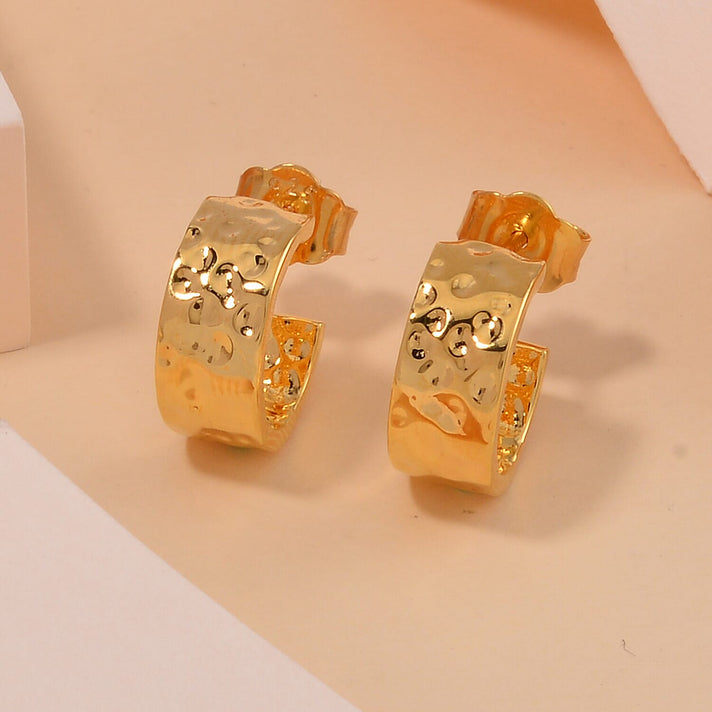 RACHEL GALLEY 18K Vermeil Yellow Gold Overlay Sterling Silver J Hoop Earrings (With Push Back) 3889944 2