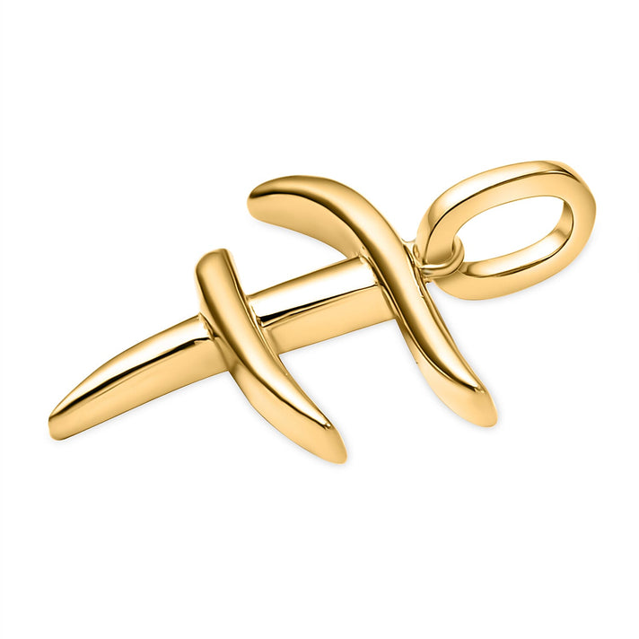 RACHEL GALLEY 18K Vermeil Yellow Gold Overlay Sterling Silver Initial F Pendant 8726055 2