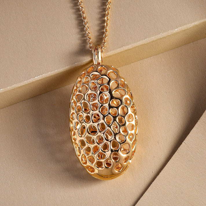 RACHEL GALLEY 18K Vermeil Yellow Gold Overlay Sterling Silver Pendant with Chain (Size - 18/24/30), Silver Wt. 22.10 Gms 3888563 2