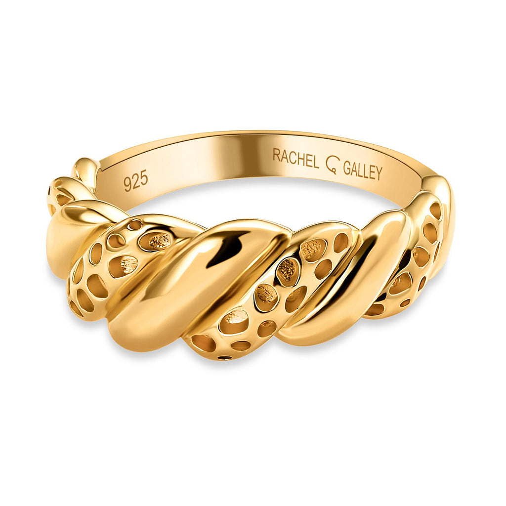 RACHEL GALLEY 18K Vermeil Yellow Gold Overlay Sterling Silver Ring, Silver Wt. 6.32 Gms