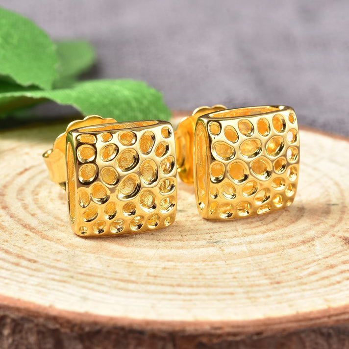 RACHEL GALLEY 18K Vermeil Yellow Gold Plated Sterling Silver Stud Earrings (with Push Back) .Silver Wt 4.70 Gms 3881132 2