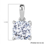 RACHEL GALLEY 950 Platinum VS-EF Lab Grown Diamond Cushion Cut Solitaire Pendant 1.02 Ct.