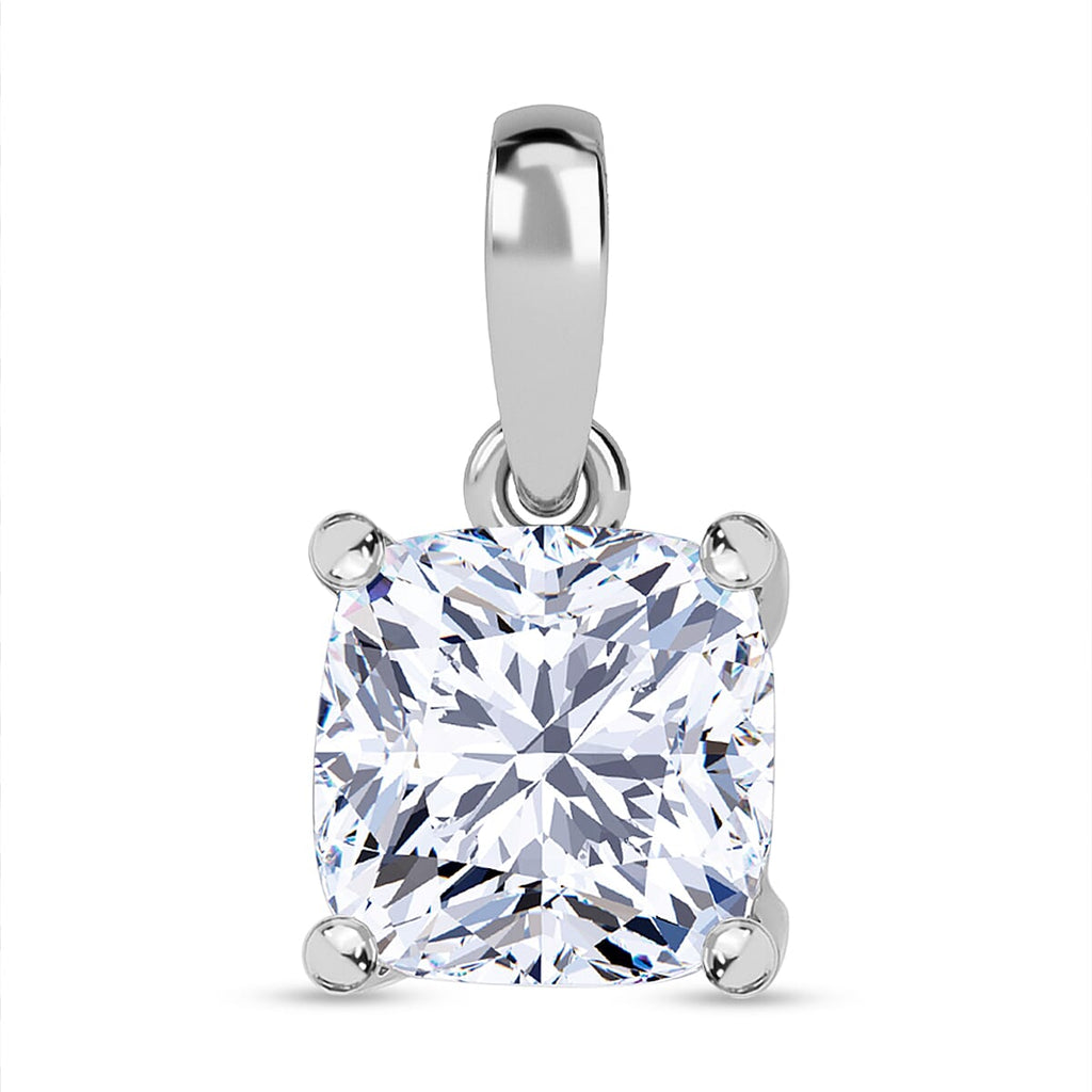 RACHEL GALLEY 950 Platinum VS-EF Lab Grown Diamond Cushion Cut Solitaire Pendant 1.02 Ct.
