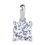 RACHEL GALLEY 950 Platinum VS-EF Lab Grown Diamond Cushion Cut Solitaire Pendant 1.02 Ct.