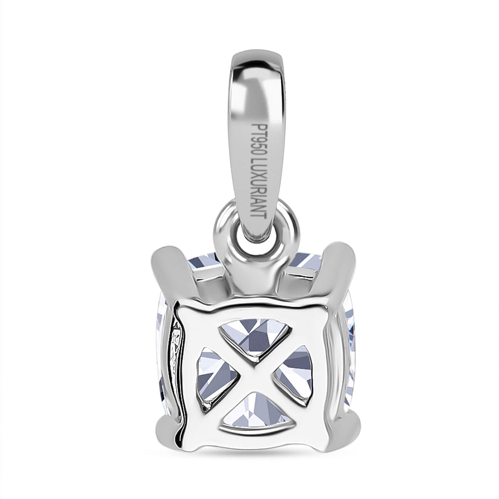 RACHEL GALLEY 950 Platinum VS-EF Lab Grown Diamond Cushion Cut Solitaire Pendant 1.02 Ct.
