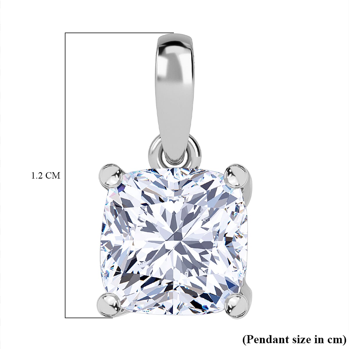 RACHEL GALLEY 950 Platinum VS-EF Lab Grown Diamond Cushion Cut Solitaire Pendant 1.02 Ct. 8084056 21