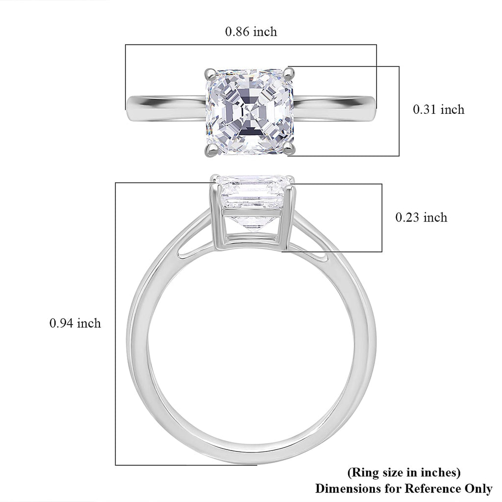 RACHEL GALLEY - 950 Platinum SGL Certified (VS-E-F) Lab Grown Diamond Ring 2.00 Ct