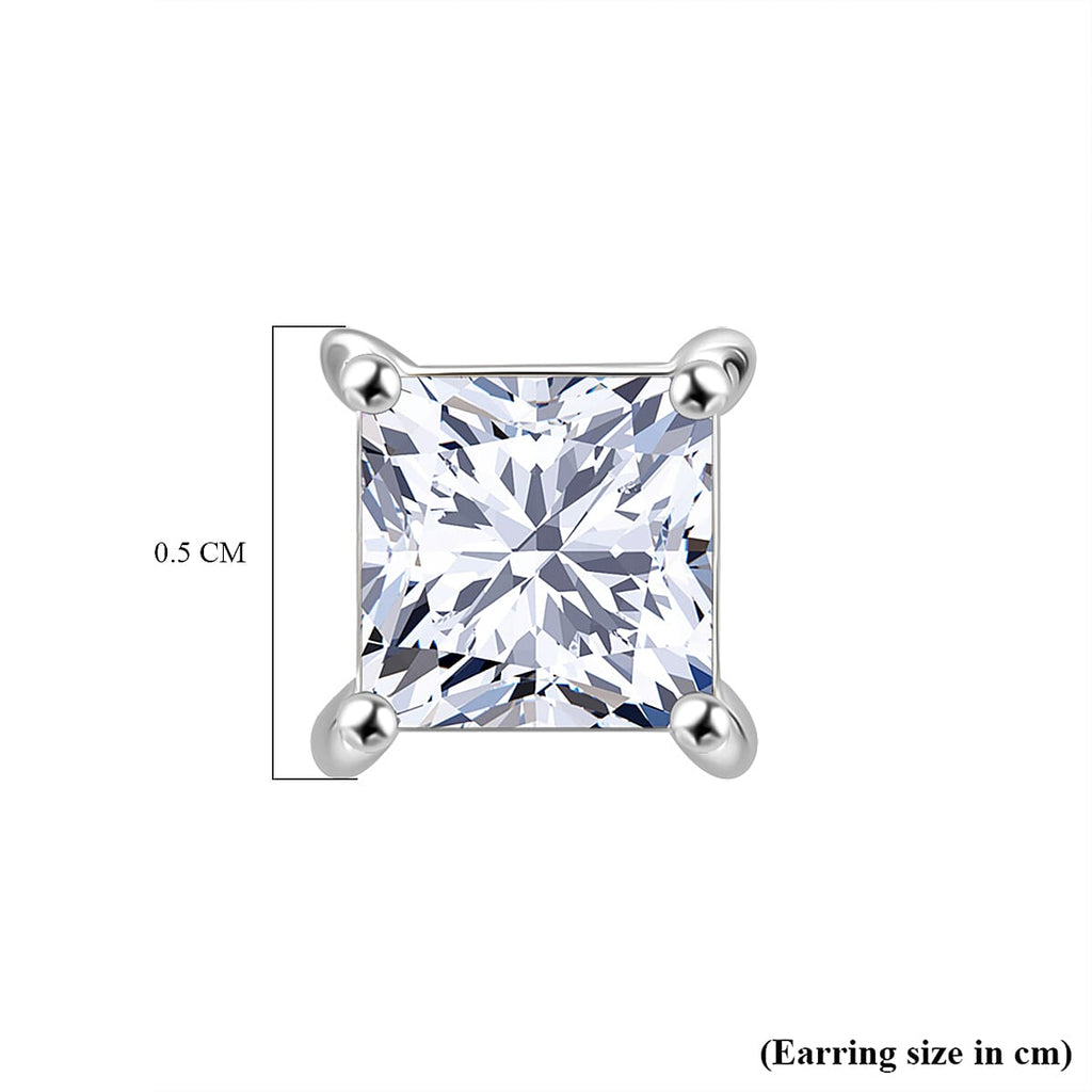 RACHEL GALLEY - 9K White Gold SGL Certified (VS-E-F) Lab Grown Diamond Earring With Push Back 1.00 Ct.