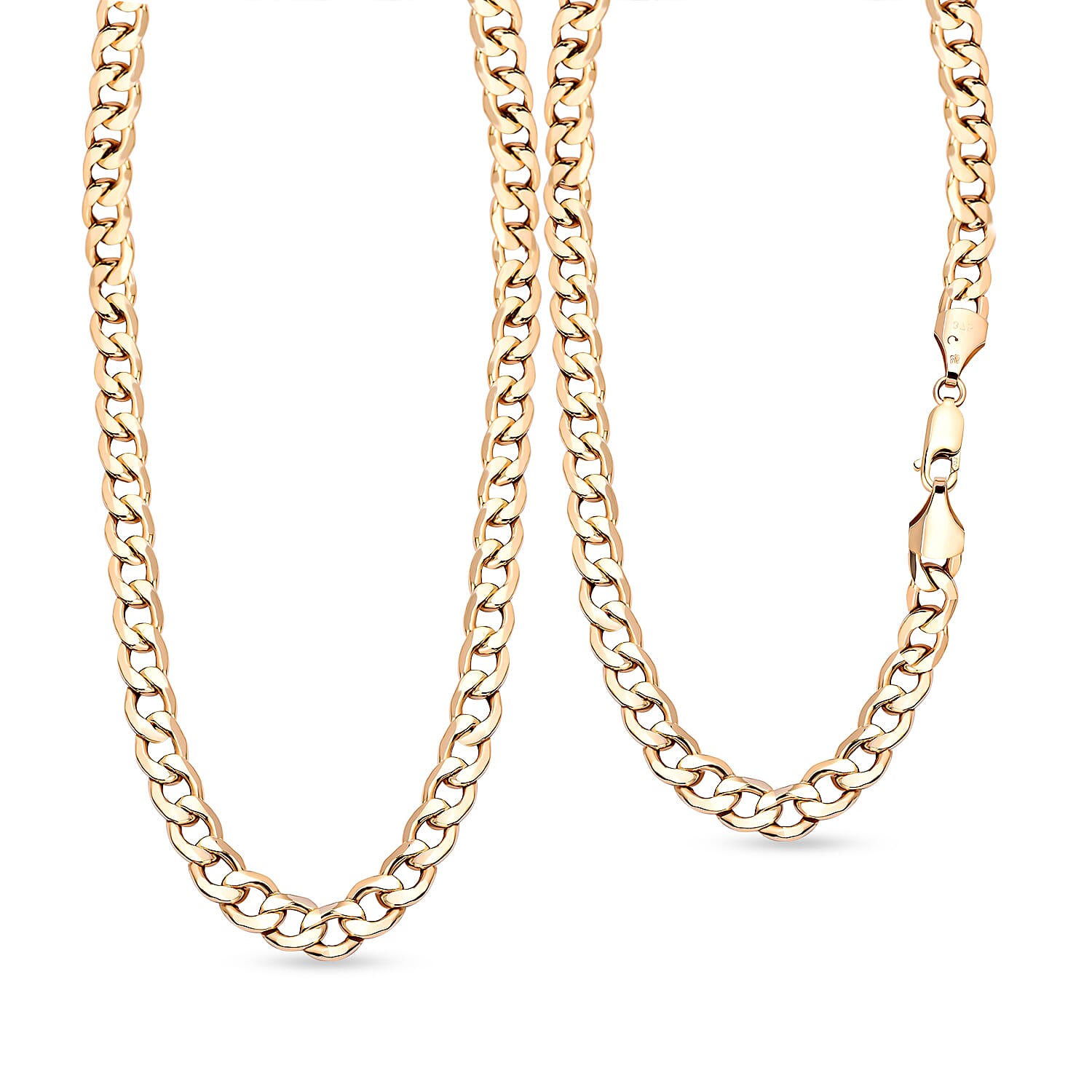 9K Yellow Gold Flat Curb Necklace (Size - 22) with Lobster Clasp, Gold Wt. 20.32 Gms 8943996 0