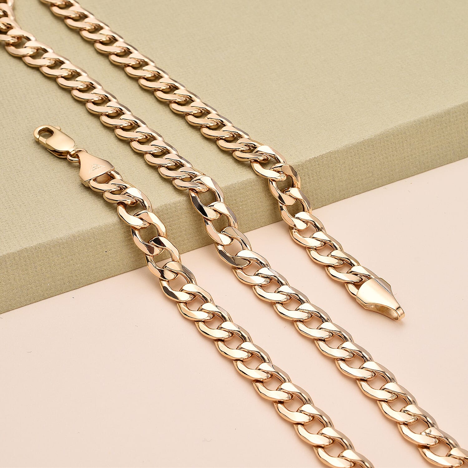 9K Yellow Gold Flat Curb Necklace (Size - 22) with Lobster Clasp, Gold Wt. 20.32 Gms 8943996 1