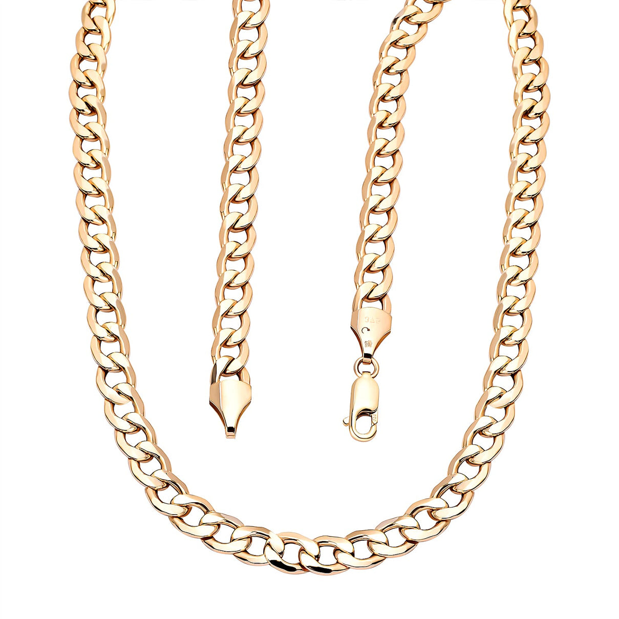 9K Yellow Gold Flat Curb Necklace (Size - 22) with Lobster Clasp, Gold Wt. 20.32 Gms 8943996 4