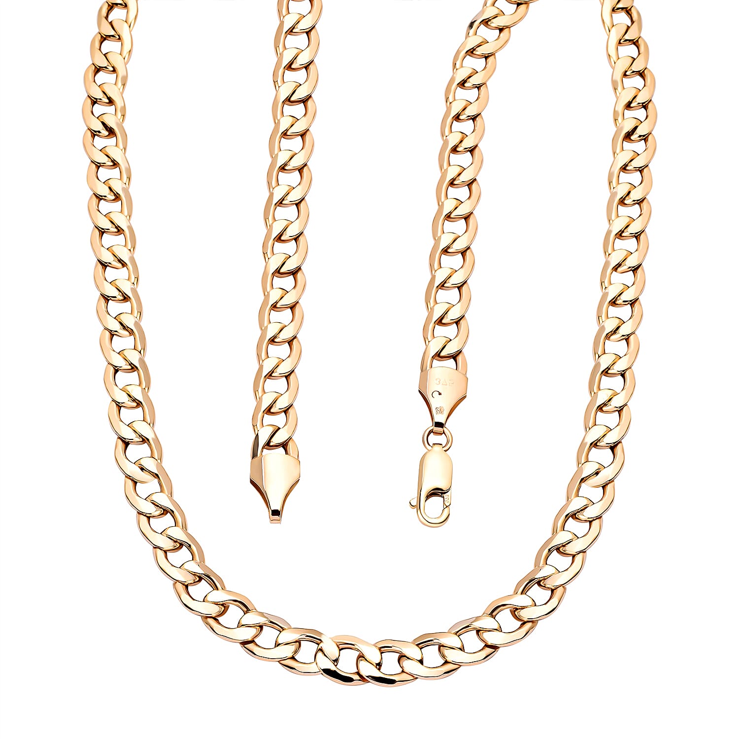 9K Yellow Gold Flat Curb Necklace (Size - 22) with Lobster Clasp, Gold Wt. 20.32 Gms 8943996 4
