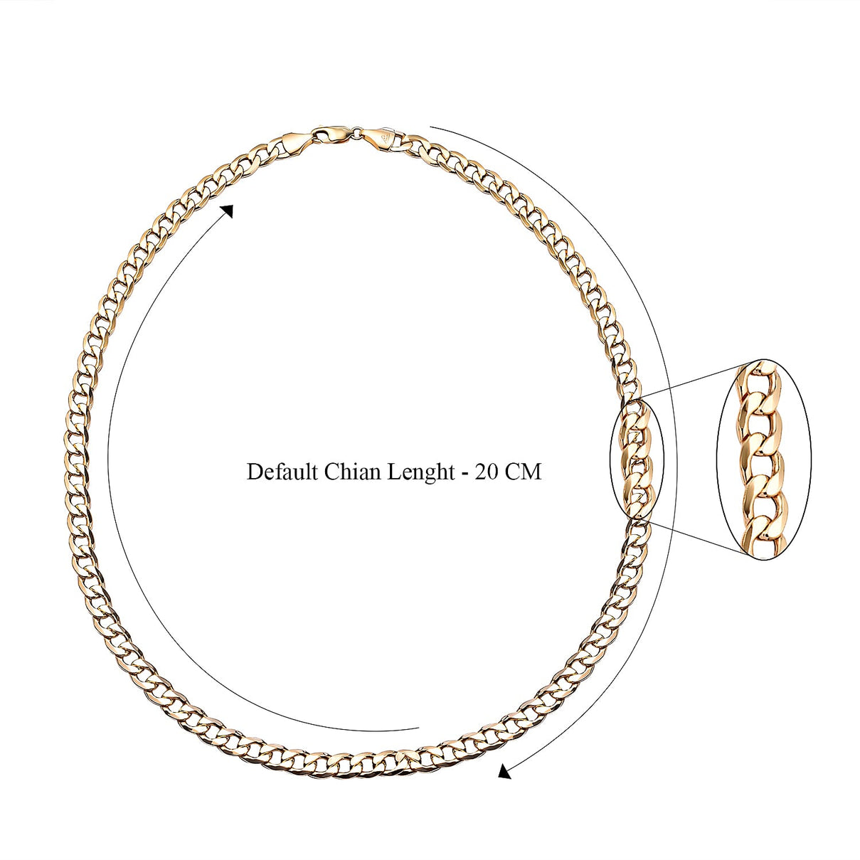 9K Yellow Gold Flat Curb Necklace (Size - 22) with Lobster Clasp, Gold Wt. 20.32 Gms 8943996 5