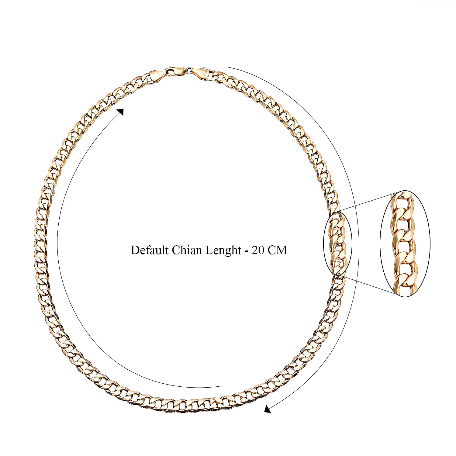 9K Yellow Gold Flat Curb Necklace (Size - 22) with Lobster Clasp, Gold Wt. 20.32 Gms 8943996 5