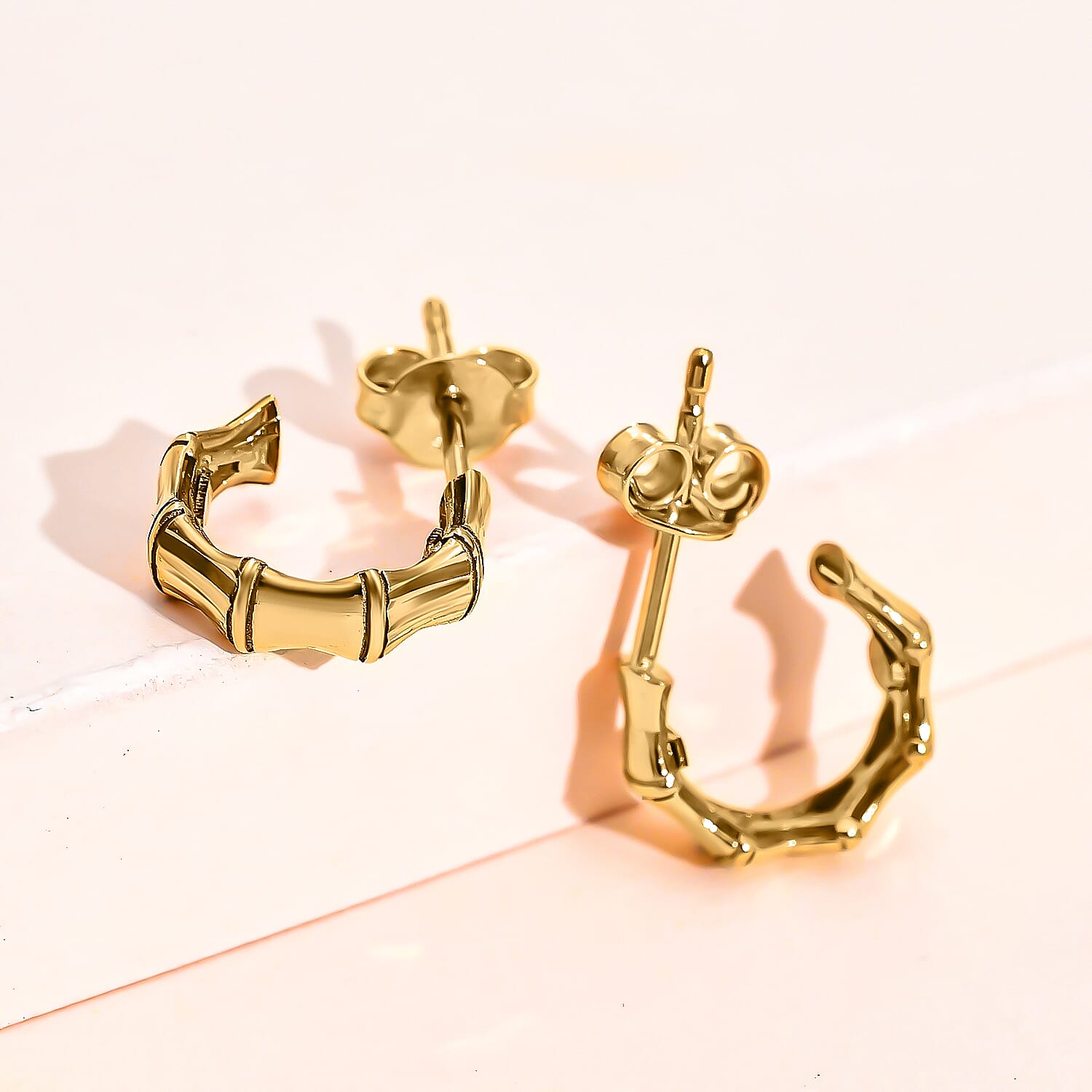 RACHEL GALLEY 9K Yellow Gold J Hoop Earrings (With Post &amp; Push Back) 8952576 6