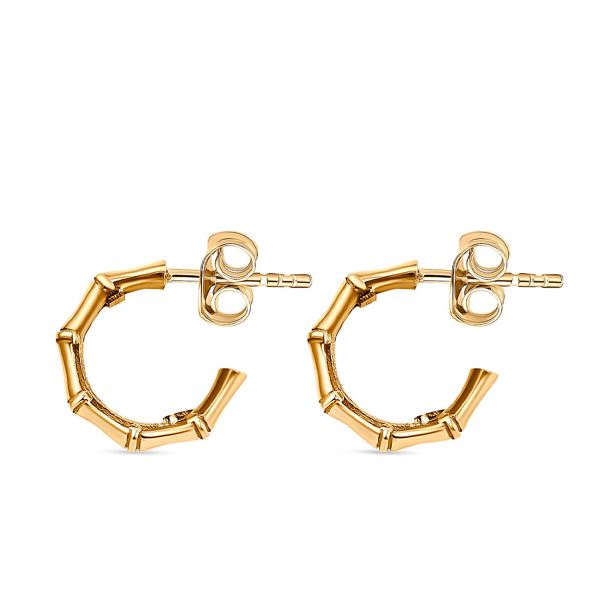 RACHEL GALLEY 9K Yellow Gold J Hoop Earrings (With Post &amp; Push Back) 8952576 8