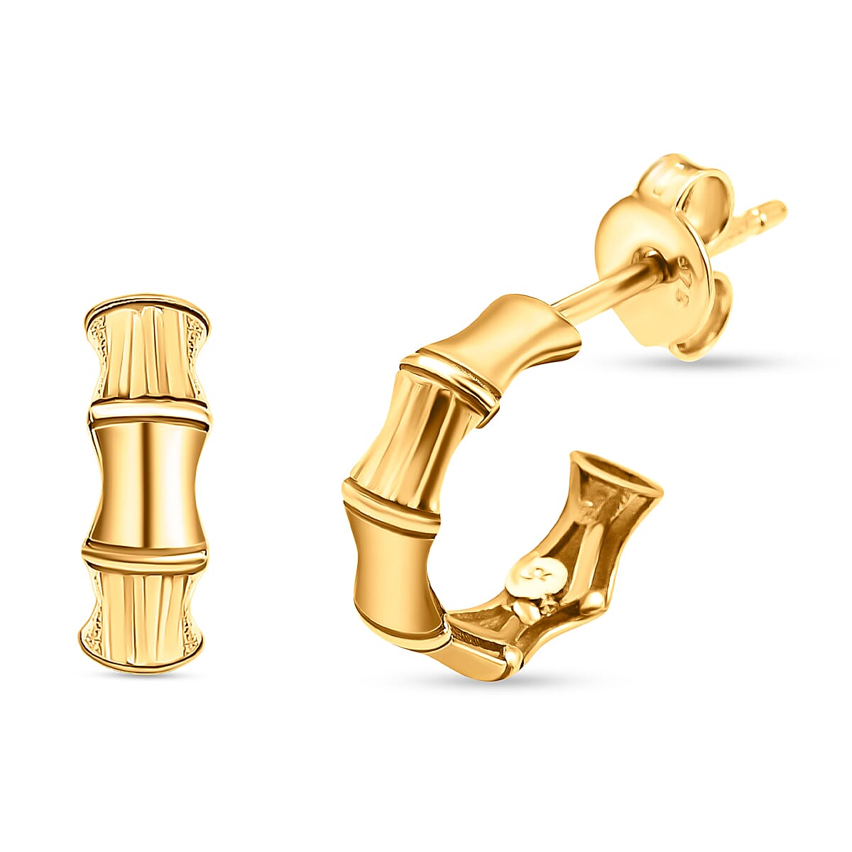 RACHEL GALLEY 9K Yellow Gold J Hoop Earrings (With Post &amp; Push Back) 8952576 0